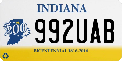 IN license plate 992UAB