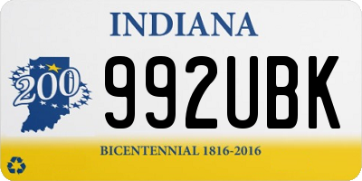 IN license plate 992UBK