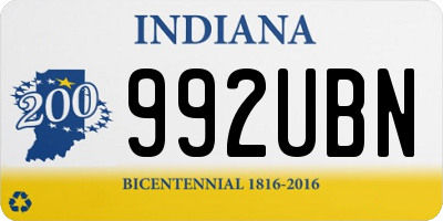 IN license plate 992UBN