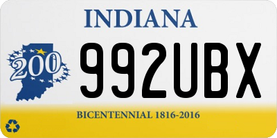 IN license plate 992UBX