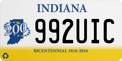 IN license plate 992UIC