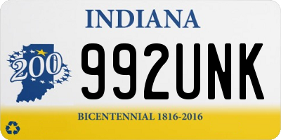 IN license plate 992UNK