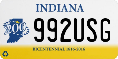IN license plate 992USG