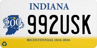 IN license plate 992USK