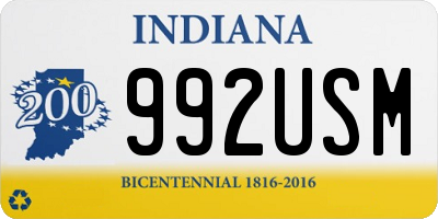 IN license plate 992USM