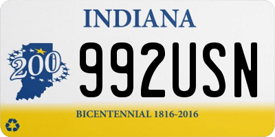 IN license plate 992USN