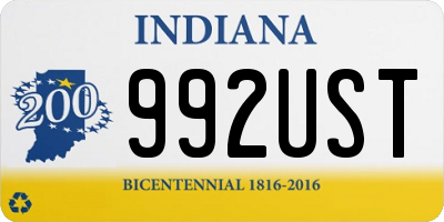 IN license plate 992UST