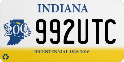 IN license plate 992UTC