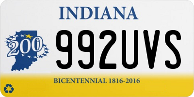 IN license plate 992UVS