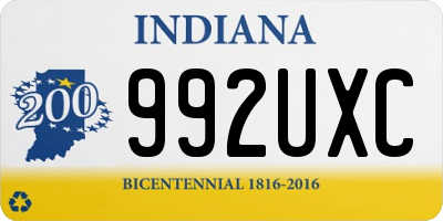 IN license plate 992UXC