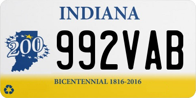 IN license plate 992VAB