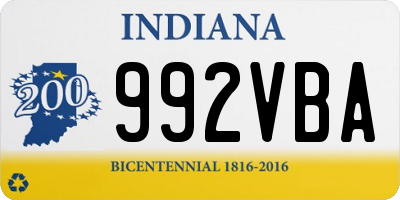 IN license plate 992VBA