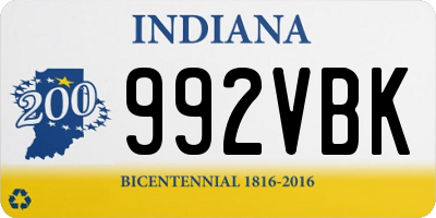 IN license plate 992VBK