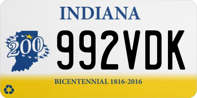 IN license plate 992VDK