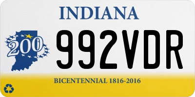 IN license plate 992VDR