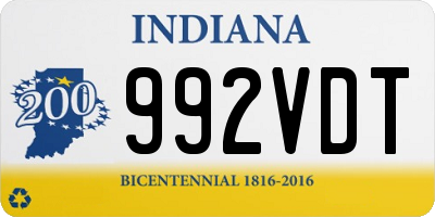 IN license plate 992VDT