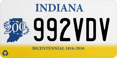 IN license plate 992VDV