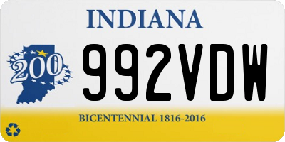 IN license plate 992VDW