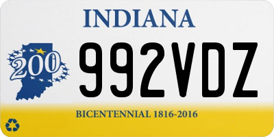 IN license plate 992VDZ