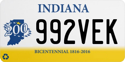 IN license plate 992VEK