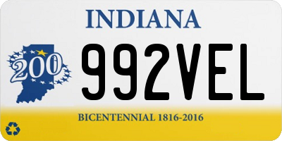 IN license plate 992VEL