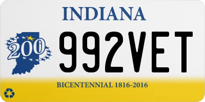 IN license plate 992VET