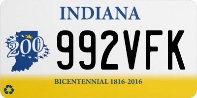 IN license plate 992VFK