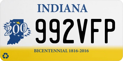 IN license plate 992VFP