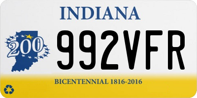 IN license plate 992VFR
