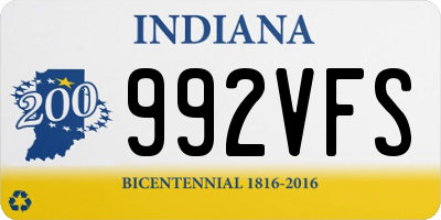 IN license plate 992VFS