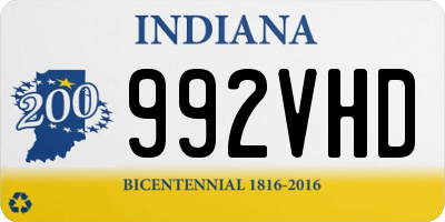 IN license plate 992VHD