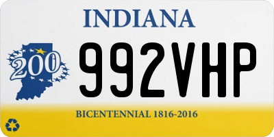 IN license plate 992VHP