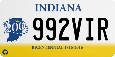 IN license plate 992VIR