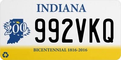 IN license plate 992VKQ