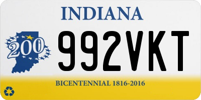 IN license plate 992VKT