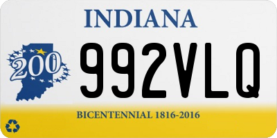 IN license plate 992VLQ