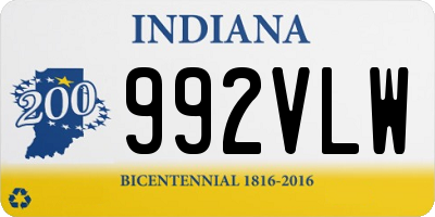 IN license plate 992VLW