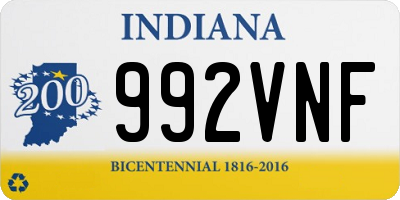 IN license plate 992VNF