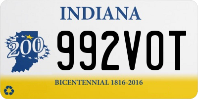 IN license plate 992VOT