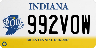 IN license plate 992VOW