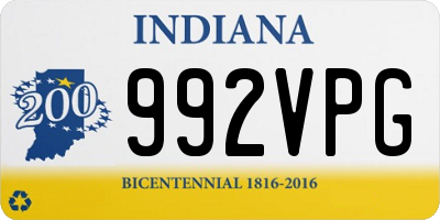 IN license plate 992VPG