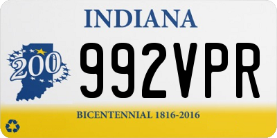 IN license plate 992VPR