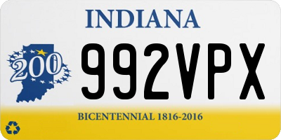 IN license plate 992VPX