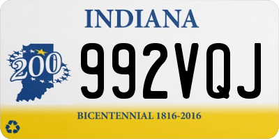 IN license plate 992VQJ