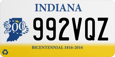 IN license plate 992VQZ