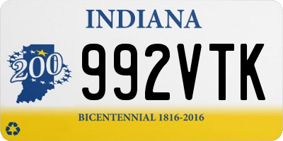 IN license plate 992VTK