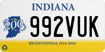 IN license plate 992VUK