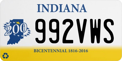 IN license plate 992VWS