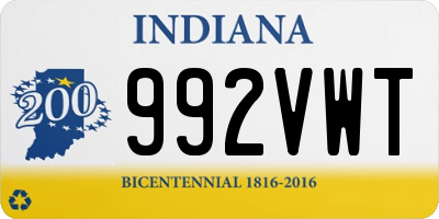 IN license plate 992VWT