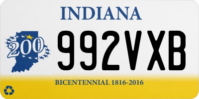 IN license plate 992VXB